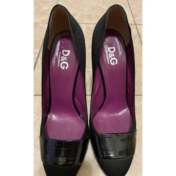 Vintage Dolce Gabbana High Flat Ballet Dress‎ Shoes Heels Silk Womens Sz 39 - Picture 2 of 11